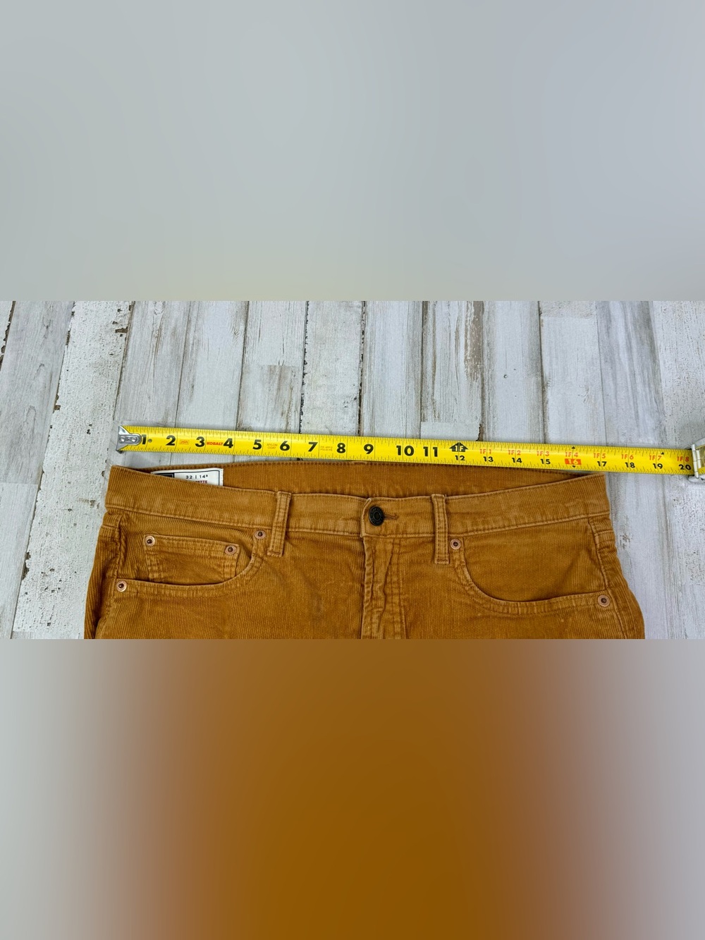 Gap Cigarette High Rise Brown Corduroy Pants 32/14R Tan Cotton Spandex - Picture 6 of 11